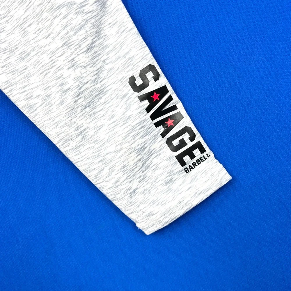 🚫SOLD! 🏋🏻‍♀️•NWOT |•SAVAGE BARBELL•| 🏋🏻‍♀️ Heathered Capri Leggings - Picture 2 of 11